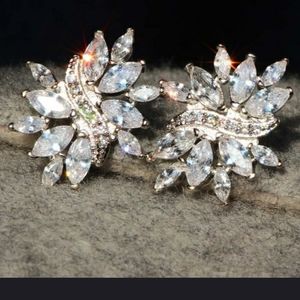 White Sapphire Stud Earrings